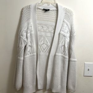 EXPRESS cardigan white extra small crochet oversized fit